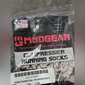 MudGear Premium Men’s Running Compression Socks MEDIUM (BLACK/GREY)